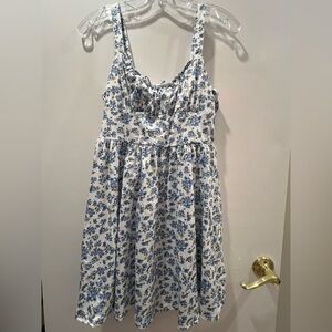 Floral Blue and White Dress